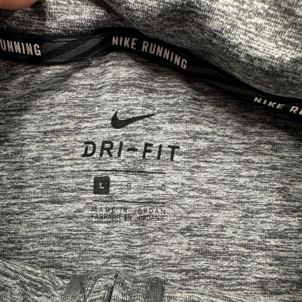 Nike DRI-FIT Element 1/4 Zip Running Pullover Shirt Men L Gray 30" Lake Placid - Picture 5 of 15